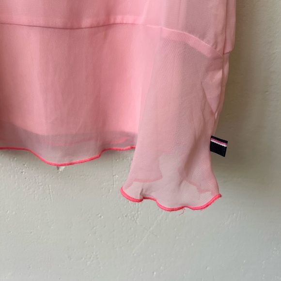 Tommy Hilfiger Girls Large Pink Cut Out Shoulder Ruffle Dress - Picture 2 of 7